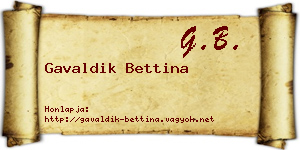 Gavaldik Bettina névjegykártya